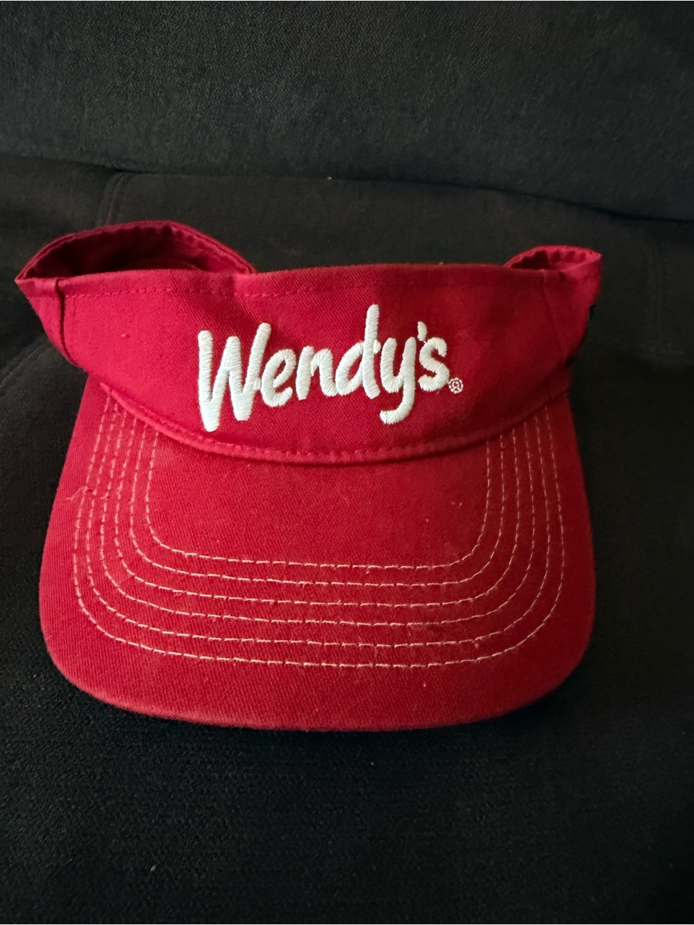 Wendy's Employee Red Embroidered Visor - Branded Casual Sunwear